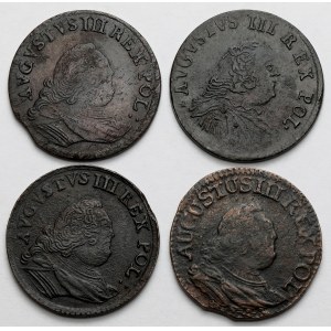 August III Sas, Grosze 1754-1755 - zestaw (4szt)