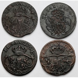 August III Sas, Grosze 1754-1755 - zestaw (4szt)