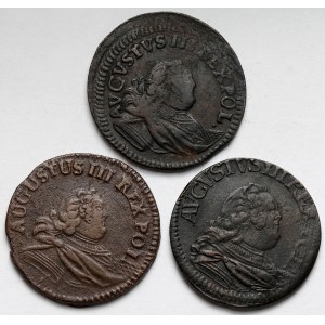 August III Sas, Grosze 1753, 1754 i 1755 (3szt)