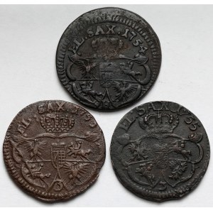 August III Sas, Grosze 1753, 1754 i 1755 (3szt)