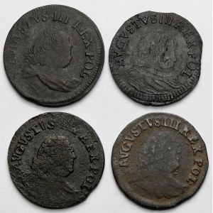 August III Sas, Grosze 1754-1755 - zestaw (4szt)