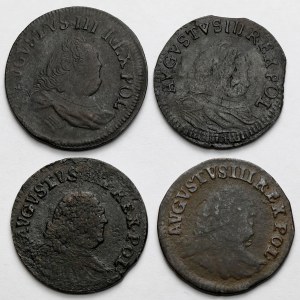 August III Saxon, Pennies 1754-1755 - set (4pcs)