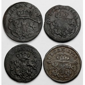 August III Sas, Grosze 1754-1755 - zestaw (4szt)