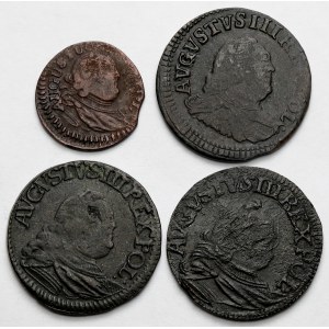 August III Sas, Szeląg i Grosze 1753-1758 - w tym RZADKI (4szt)