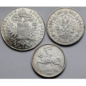 Austria, Litwa, Zestaw monet (3szt)