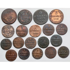 1, 3 i 10 groszy 1794-1840 - zestaw (19szt)