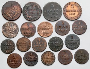 1, 3 and 10 pennies 1794-1840 - set (19pcs)