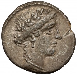 Republika, L. Hostilius Saserna (48 př. n. l.) Denár