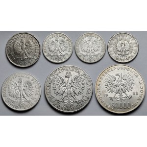 1-50.000 złotych 1929-1988 - zestaw (7szt)