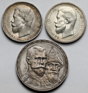 Russia, Nicholas II, 50 kopecks - Ruble 1911-1913 - set (3pcs)