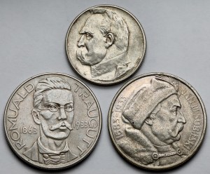 Pilsudski, Traugutt and Sobieski, 5 and 10 gold 1933 and 1934 - set (3pcs)
