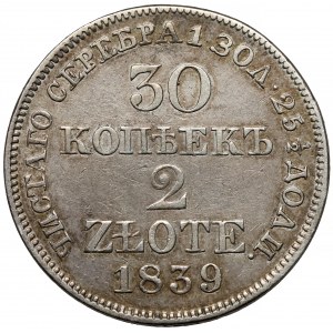 30 kopecks = 2 zlotys 1839 MW, Varsovie