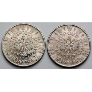 Piłsudski 10 złotych 1937 i 1939 - zestaw (2szt)