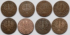 5 groszy 1925-1939 - zestaw (8szt)