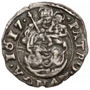Węgry, Matthias II, Denar 1617 KB, Kremnica