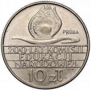 Próba MIEDZIONIKIEL 10 złotych 1973, 200 lat KEN - kaganek