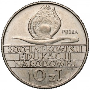 Próba MIEDZIONIKIEL 10 złotych 1973, 200 lat KEN - kaganek