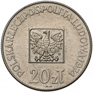 Próba MIEDZIONIKIEL 20 złotych 1974 XXX lat PRL