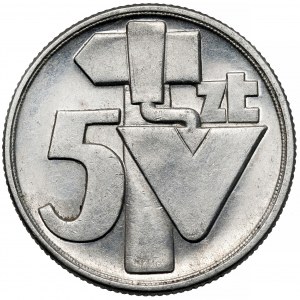 Próba ALUMINIUM 5 złotych 1958 Młot i kielnia - 1 z 5 sztuk!