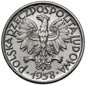 Próba ALUMINIUM 5 złotych 1958 Młot i kielnia - 1 z 5 sztuk!