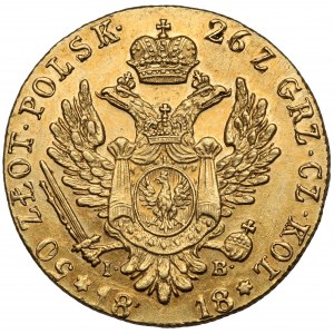 50 złotych polskich 1818 IB - niskie obrzeże - b.ładne