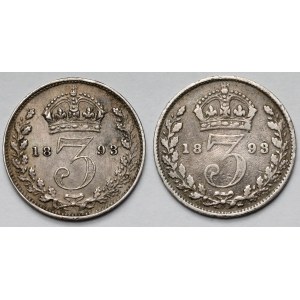 Anglia, Wiktoria, 3 pence 1893 - rzadkie