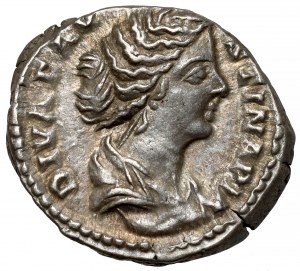 Faustina II la Giovane (161-175 d.C.) Denario postumo - molto bello