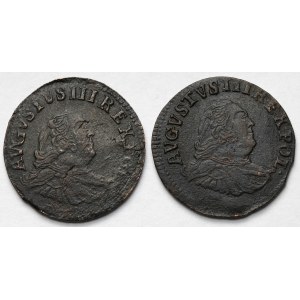 August III Sas, Grosze 1755 - zestaw (2szt)