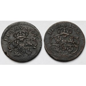 August III Sas, Grosze 1755 - zestaw (2szt)