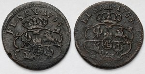 Augustus III Saxon, 1755 pennies - set (2pcs)
