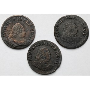 August III Sas, Grosze 1754-1755 - zestaw (3szt)