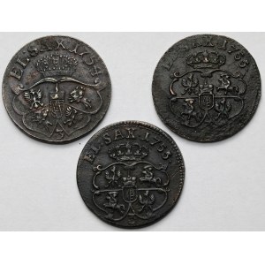 August III Sas, Grosze 1754-1755 - zestaw (3szt)
