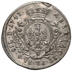 Śląsk, Fryderyk Wilhelm II, 15 krajcarów Wrocław 1743-W - RZADKIE