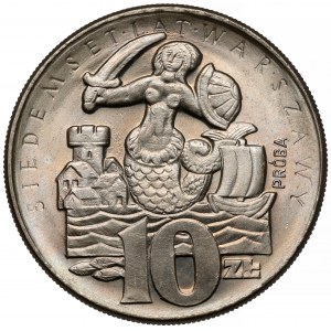 Próba CuNi 10 złotych 1965, 700 lat Warszawy - Syrena