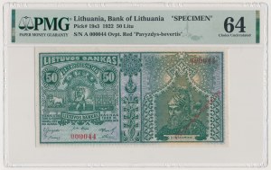 Litva, 50 Litu 1922 - SPECIMEN - A 000044