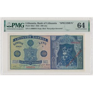 Lithuania, 100 Litu 1922 - SPECIMEN - A 000044