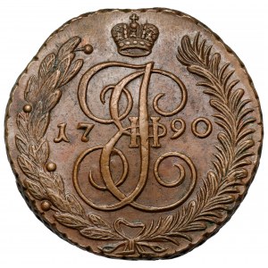 Rosja, Katarzyna II, 5 kopiejek 1790 AM, Anninsky