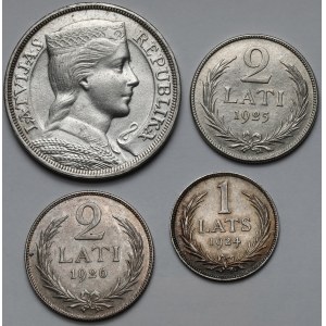 Łotwa, 1-5 lati 1924-1932 - zestaw (4szt)