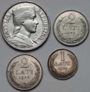 Latvia, 1-5 lati 1924-1932 - set (4pcs)
