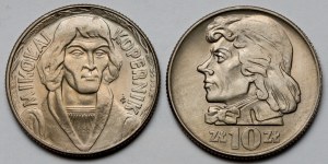 10 złotych 1965 i 1966 Kopernik i Kościuszko - zestaw (2szt)