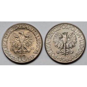 10 złotych 1965 i 1966 Kopernik i Kościuszko - zestaw (2szt)