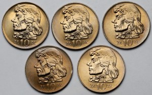 10 gold 1970 Kosciuszko - set (5pcs)