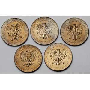 10 złotych 1970 Kościuszko - zestaw (5szt)