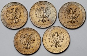 10 zlatých 1970 Kosciuszko - sada (5ks)