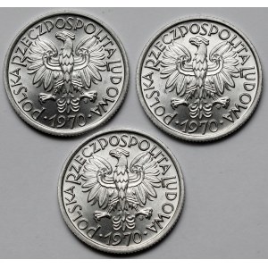 2 złote 1970 - mennicze - zestaw (3szt)