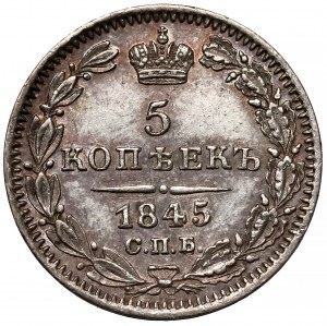 Russia, Nicola I, 5 copechi 1845