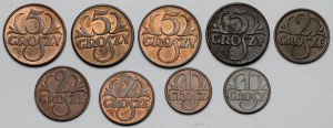 1-5 pennies 1923-1939 - set (9pcs)