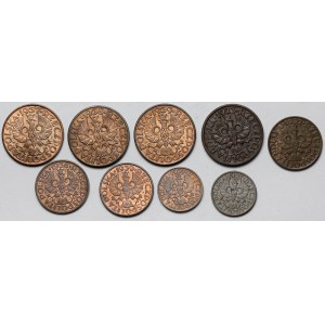 1-5 groszy 1923-1939 - zestaw (9szt)
