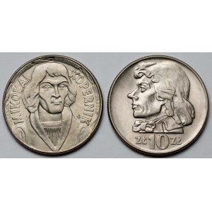 10 złotych 1965 i 1966 Kopernik i Kościuszko - zestaw (2szt)