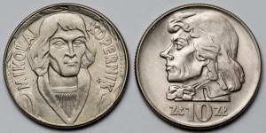 10 zlotých 1965 a 1966 Koperník a Kosciuszko - sada (2ks)